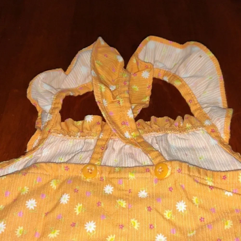 Carter's Orange Flower Print‎ Romper Size 18-24 Months